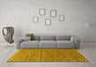 Machine Washable Abstract Yellow Modern Rug in a Living Room, wshabs1706yw