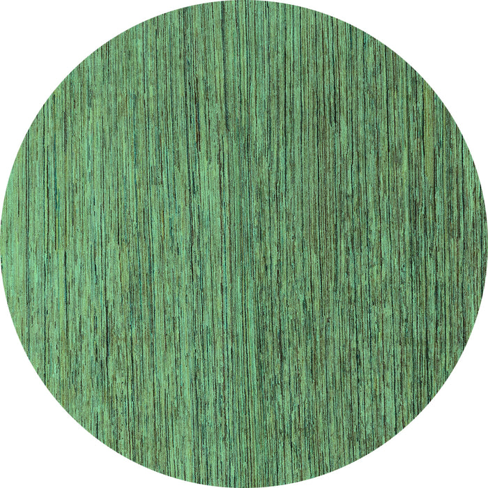 Round Machine Washable Abstract Turquoise Modern Area Rugs, wshabs1706turq