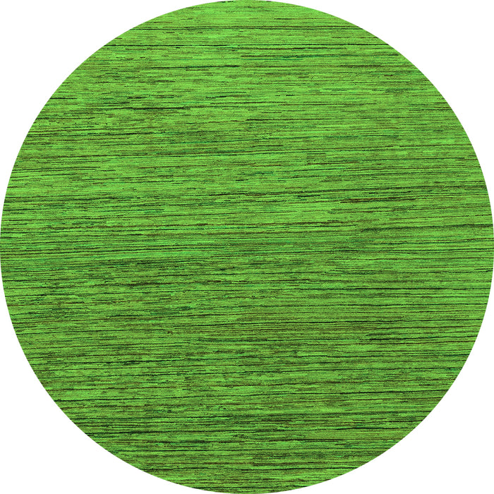 Round Machine Washable Abstract Green Modern Area Rugs, wshabs1706grn