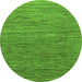 Round Machine Washable Abstract Green Modern Area Rugs, wshabs1706grn