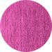 Round Machine Washable Abstract Pink Modern Rug, wshabs1706pnk