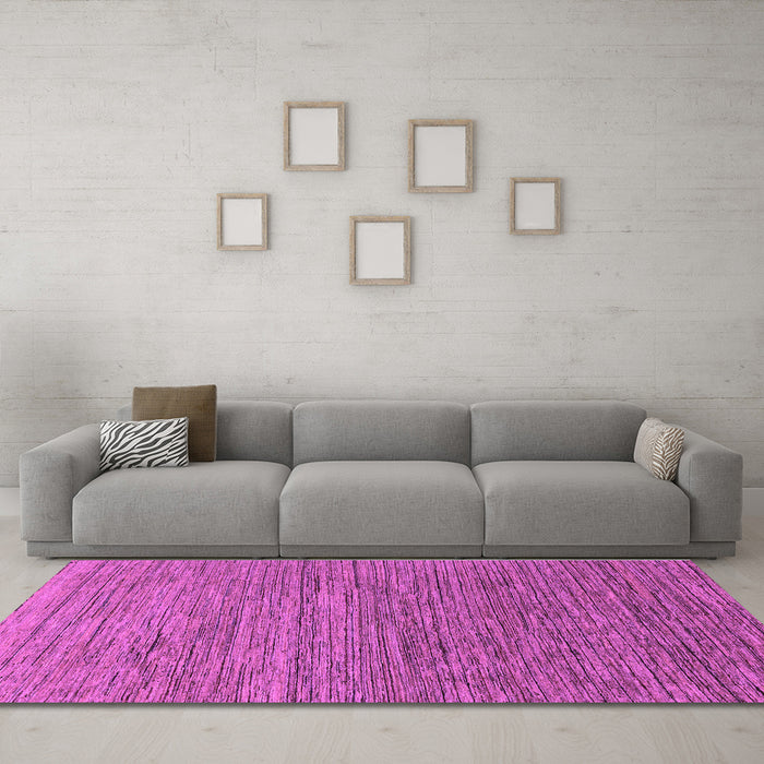 Machine Washable Abstract Purple Modern Area Rugs in a Living Room, wshabs1706pur