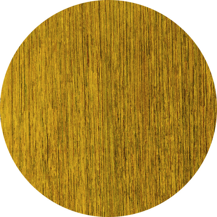 Round Machine Washable Abstract Yellow Modern Rug, wshabs1706yw
