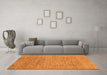 Machine Washable Abstract Orange Modern Area Rugs in a Living Room, wshabs1707org