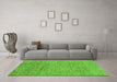 Machine Washable Abstract Green Modern Area Rugs in a Living Room,, wshabs1707grn