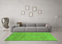 Machine Washable Abstract Green Modern Rug, wshabs1707grn