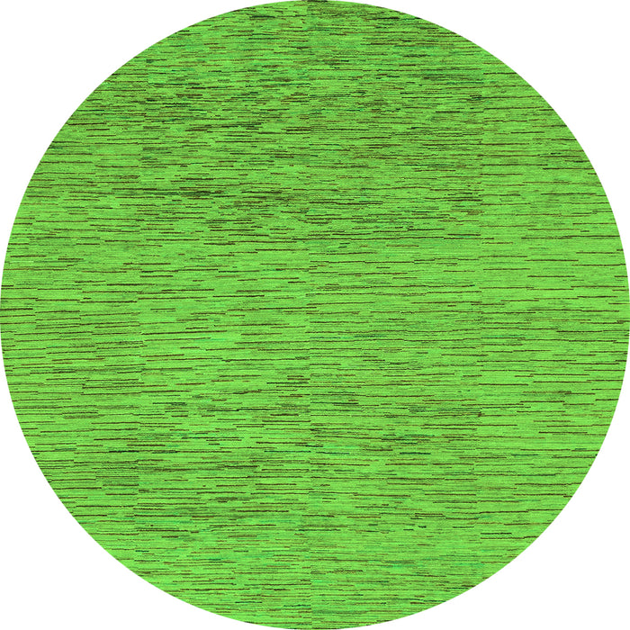 Round Machine Washable Abstract Green Modern Area Rugs, wshabs1707grn