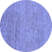 Round Machine Washable Abstract Blue Modern Rug, wshabs1707blu