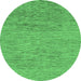 Round Abstract Emerald Green Modern Rug, abs1707emgrn