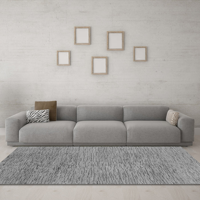 Machine Washable Abstract Gray Modern Rug in a Living Room,, wshabs1707gry