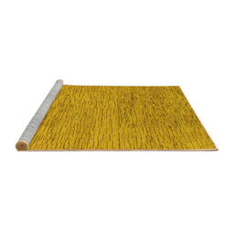Sideview of Machine Washable Abstract Yellow Modern Rug, wshabs1707yw