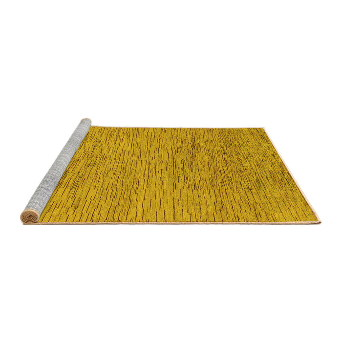 Sideview of Machine Washable Abstract Yellow Modern Rug, wshabs1707yw