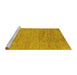 Sideview of Machine Washable Abstract Yellow Modern Rug, wshabs1707yw