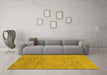 Machine Washable Abstract Yellow Modern Rug in a Living Room, wshabs1707yw