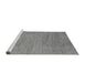 Sideview of Machine Washable Abstract Gray Modern Rug, wshabs1707gry