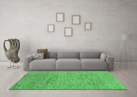 Machine Washable Abstract Emerald Green Modern Rug, wshabs1707emgrn