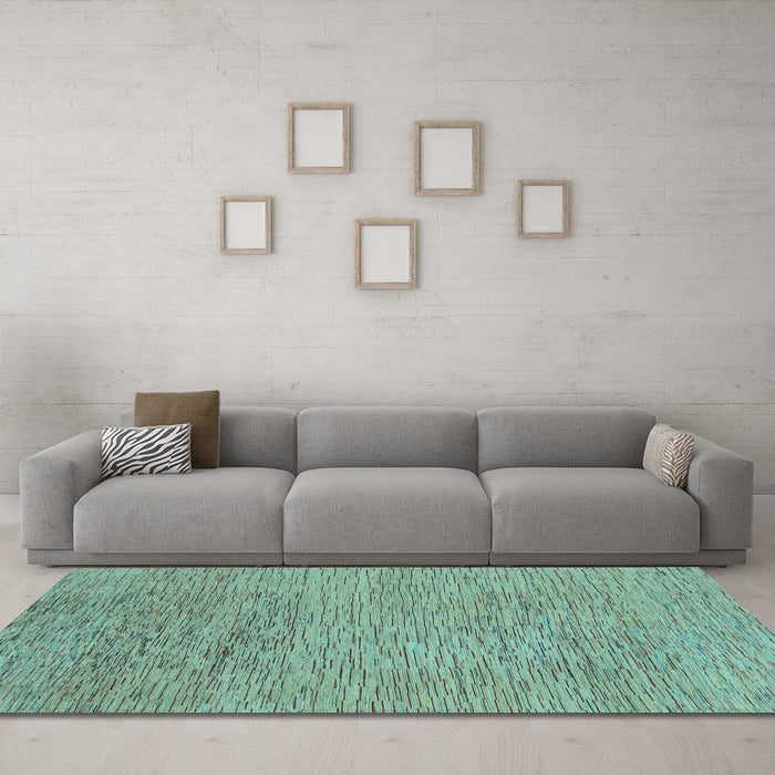 Machine Washable Abstract Light Blue Modern Rug in a Living Room, wshabs1707lblu