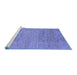 Sideview of Machine Washable Abstract Blue Modern Rug, wshabs1707blu