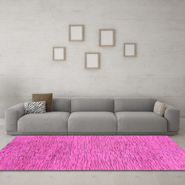 Machine Washable Abstract Pink Modern Rug in a Living Room, wshabs1707pnk