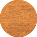 Round Machine Washable Abstract Orange Modern Area Rugs, wshabs1707org