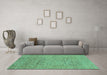 Machine Washable Abstract Turquoise Modern Area Rugs in a Living Room,, wshabs1707turq