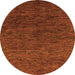 Round Abstract Orange Modern Rug, abs1708org