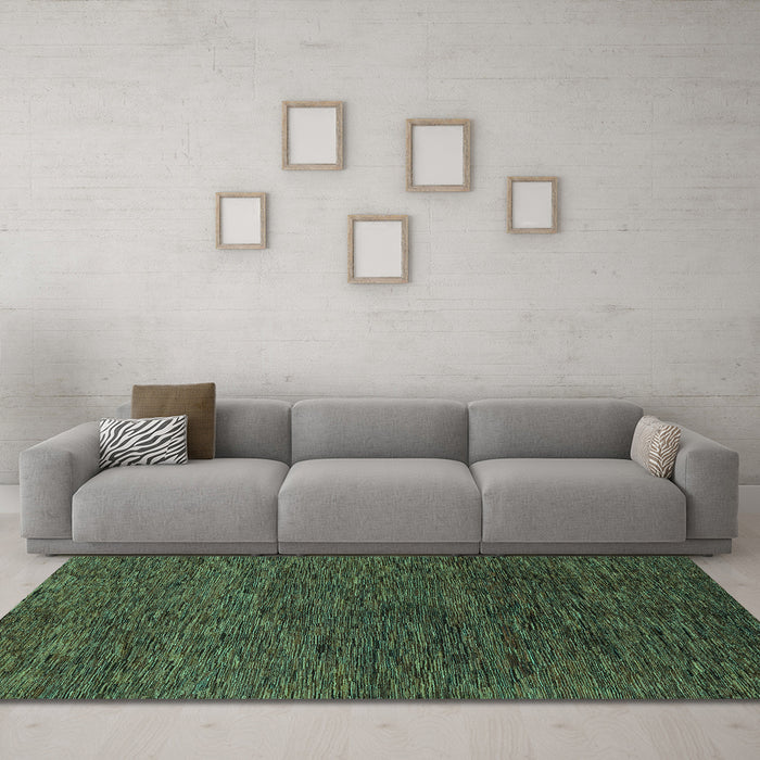 Machine Washable Abstract Turquoise Modern Area Rugs in a Living Room,, wshabs1708turq