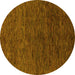 Round Abstract Yellow Modern Rug, abs1708yw