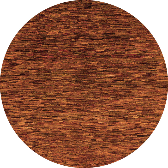 Round Machine Washable Abstract Orange Modern Area Rugs, wshabs1708org