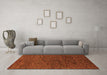 Machine Washable Abstract Orange Modern Area Rugs in a Living Room, wshabs1708org