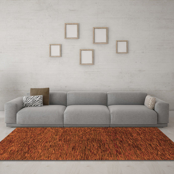 Machine Washable Abstract Orange Modern Area Rugs in a Living Room, wshabs1708org