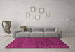 Machine Washable Abstract Pink Modern Rug in a Living Room, wshabs1708pnk