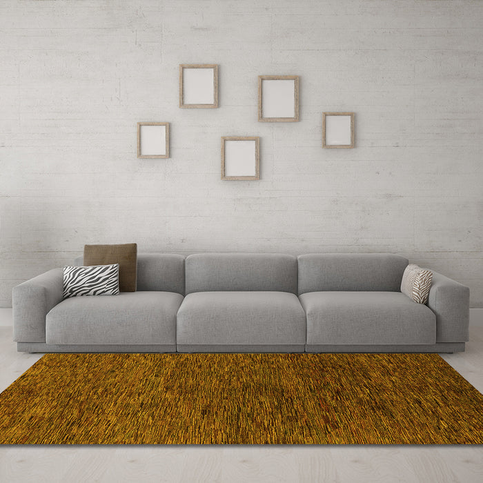 Machine Washable Abstract Yellow Modern Rug in a Living Room, wshabs1708yw