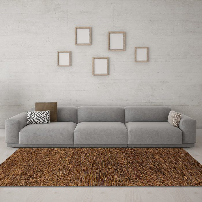 Machine Washable Abstract Brown Modern Rug in a Living Room,, wshabs1708brn
