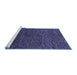 Sideview of Machine Washable Abstract Blue Modern Rug, wshabs1708blu