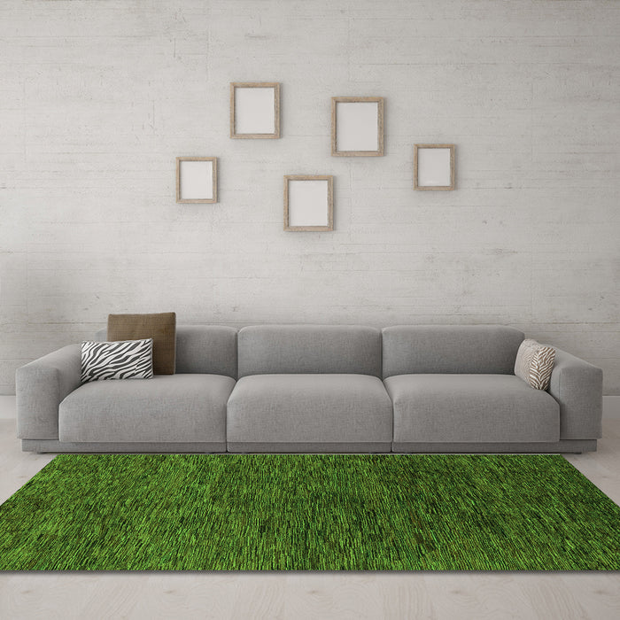 Machine Washable Abstract Green Modern Area Rugs in a Living Room,, wshabs1708grn
