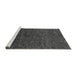 Sideview of Machine Washable Abstract Gray Modern Rug, wshabs1708gry