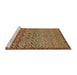 Sideview of Machine Washable Abstract Gold Rug, wshabs1709