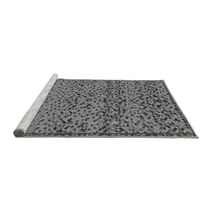 Sideview of Machine Washable Abstract Gray Modern Rug, wshabs1709gry