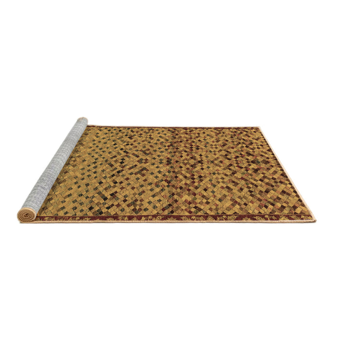 Sideview of Machine Washable Abstract Brown Modern Rug, wshabs1709brn