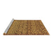 Sideview of Machine Washable Abstract Brown Modern Rug, wshabs1709brn