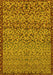 Machine Washable Abstract Yellow Modern Rug, wshabs1709yw