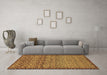 Machine Washable Abstract Brown Modern Rug in a Living Room,, wshabs1709brn