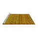 Sideview of Machine Washable Abstract Yellow Modern Rug, wshabs1709yw