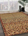 Abstract Gold Modern Rug in Family Room, abs1709