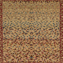 Square Machine Washable Abstract Gold Rug, wshabs1709
