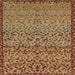 Square Machine Washable Abstract Gold Rug, wshabs1709