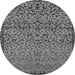 Round Abstract Gray Modern Rug, abs1709gry