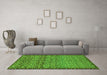 Machine Washable Abstract Green Modern Area Rugs in a Living Room,, wshabs1709grn