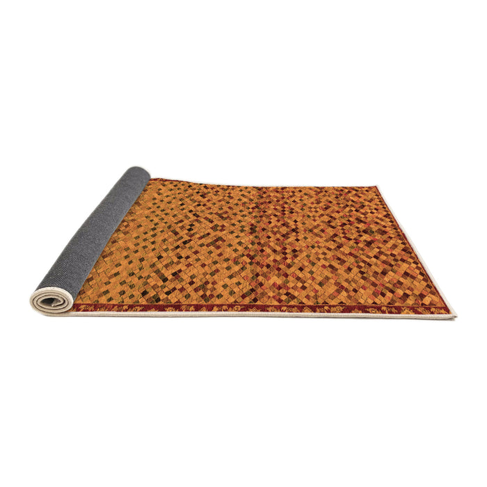 Sideview of Abstract Orange Modern Rug, abs1709org